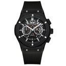 Multifunctional Rubber-Strap Quartz Stopwatch Mens Watch