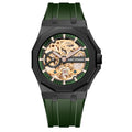 Fully Automatic Luminous Decorative Hollow Silicone-Strap Mechanical Alloy Watch