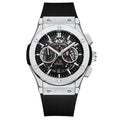 Multifunctional Rubber-Strap Quartz Stopwatch Mens Watch