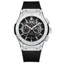 Multifunctional Rubber-Strap Quartz Stopwatch Mens Watch